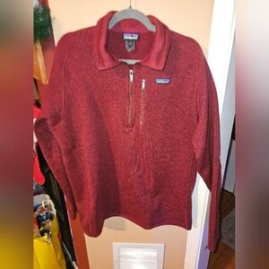 Patagonia Maroon Better Sweater Top 3/4 Zip SZ Large